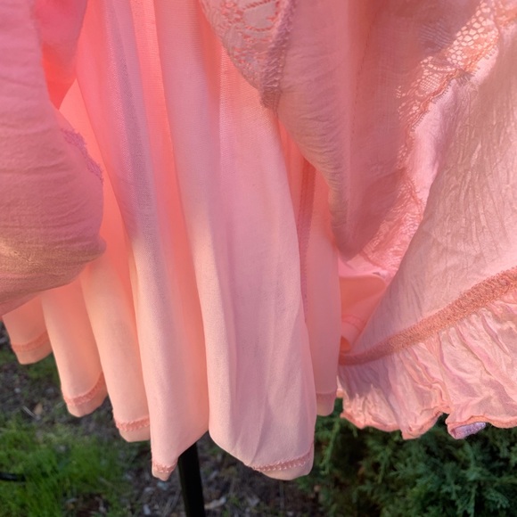 Entro  shades of pink  gauze Mini  sunny days DressHP25 floral lace edge,HPx4 - Picture 5 of 15